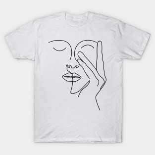 Face Outline of A Girl T-Shirt